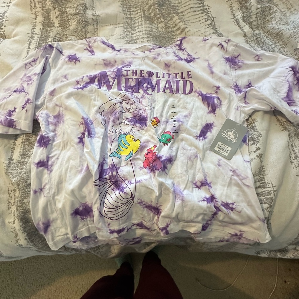 Disney The Little Mermaid Tie-Dye Crop T-Shirt M NWT